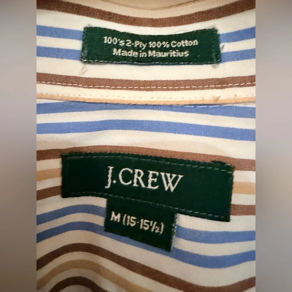 J. Crew Striped Long Sleeve Shirt Size Medium 100% Cotton